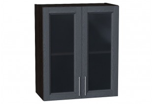Шкаф верхний с 2-мя остекленными дверцами Сканди Graphite Softwood / Graphite 60 х 32 х 71,6 см