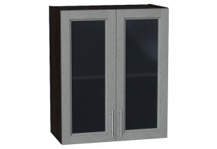 Шкаф верхний с 2-мя остекленными дверцами Сканди Grey Softwood / Graphite 60 х 32 х 71,6 см