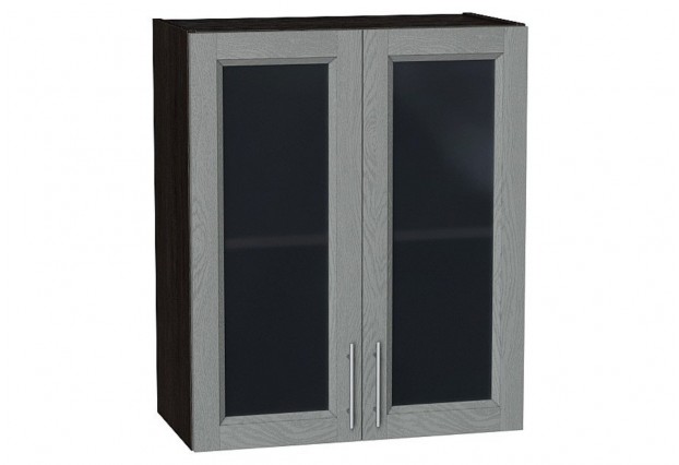 Шкаф верхний с 2-мя остекленными дверцами Сканди Grey Softwood / Graphite 60 х 32 х 71,6 см