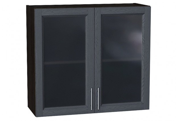 Шкаф верхний с 2-мя остекленными дверцами Сканди Graphite Softwood / Graphite 80 х 32 х 71,6 см