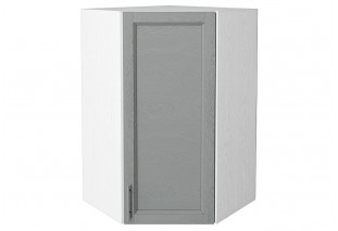 Шкаф верхний угловой Сканди Grey Softwood / Белый 60 х 60 х 92 см