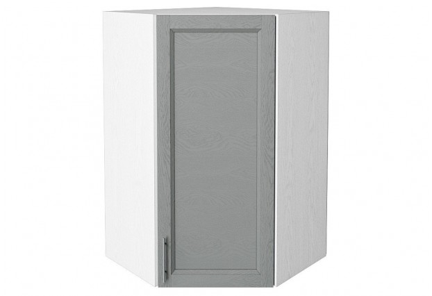 Шкаф верхний угловой Сканди Grey Softwood / Белый 60 х 60 х 92 см