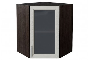 Шкаф верхний угловой остекленный Сканди Cappuccino Softwood / Graphite 60 х 60 х 71,6 см