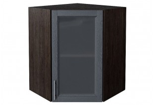 Шкаф верхний угловой остекленный Сканди Graphite Softwood / Graphite 60 х 60 х 71,6 см