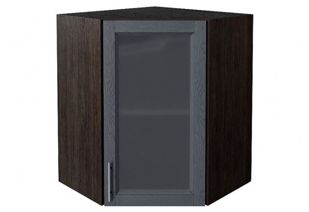 Шкаф верхний угловой остекленный Сканди Graphite Softwood / Graphite 60 х 60 х 71,6 см