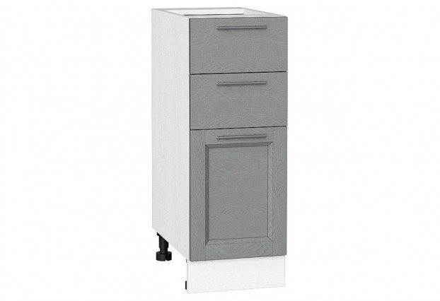 Шкаф нижний с 3-мя ящиками Сканди Grey Softwood / Белый 30 х 48 х 81,6 см