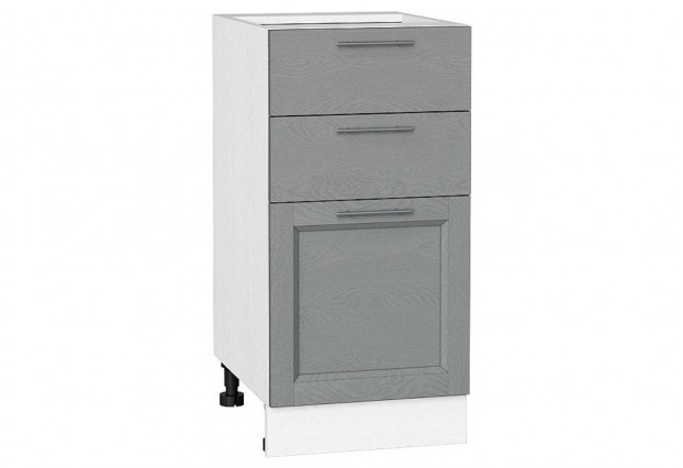 Шкаф нижний с 3-мя ящиками Сканди Grey Softwood / Белый 40 х 48 х 81,6 см