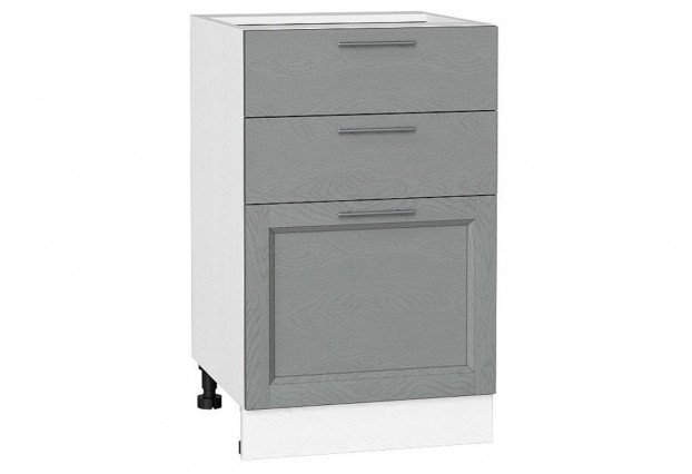 Шкаф нижний с 3-мя ящиками Сканди Grey Softwood / Белый 50 х 48 х 81,6 см
