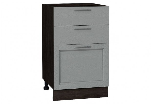 Шкаф нижний с 3-мя ящиками Сканди Grey Softwood / Graphite 50 х 48 х 81,6 см