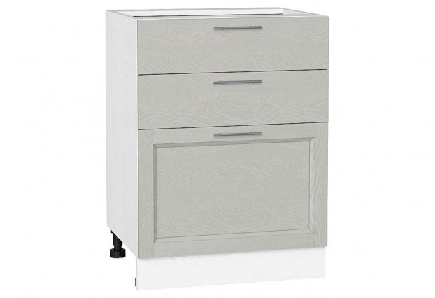 Шкаф нижний с 3-мя ящиками Сканди Cappuccino Softwood / Белый 60 х 48 х 81,6 см