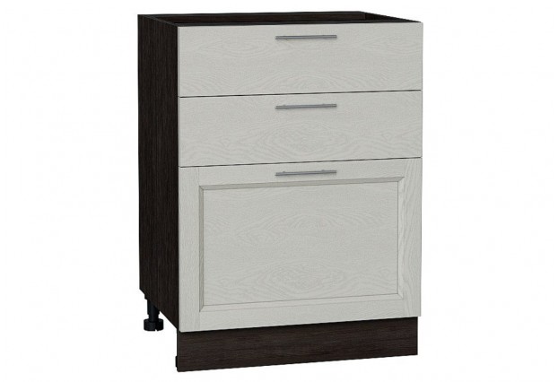 Шкаф нижний с 3-мя ящиками Сканди Cappuccino Softwood / Graphite 60 х 48 х 81,6 см