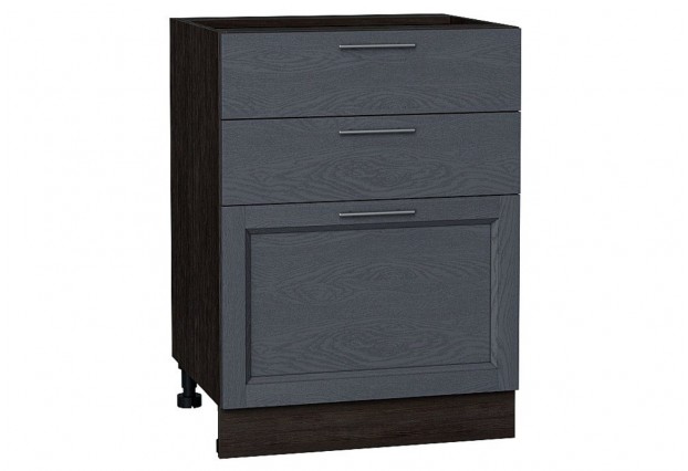 Шкаф нижний с 3-мя ящиками Сканди Graphite Softwood / Graphite 60 х 48 х 81,6 см