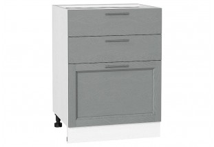 Шкаф нижний с 3-мя ящиками Сканди Grey Softwood / Белый 60 х 48 х 81,6 см