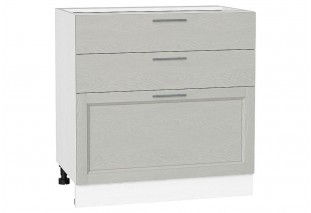 Шкаф нижний с 3-мя ящиками Сканди Cappuccino Softwood / Белый 80 х 48 х 81,6 см