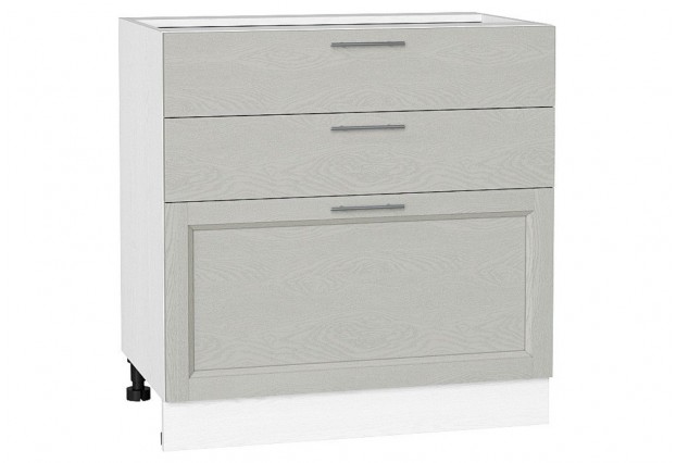 Шкаф нижний с 3-мя ящиками Сканди Cappuccino Softwood / Белый 80 х 48 х 81,6 см