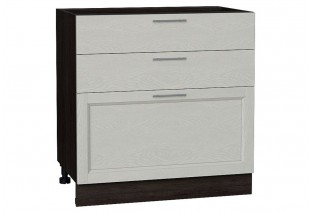 Шкаф нижний с 3-мя ящиками Сканди Cappuccino Softwood / Graphite 80 х 48 х 81,6 см