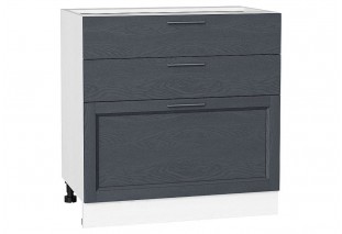 Шкаф нижний с 3-мя ящиками Сканди Graphite Softwood / Белый 80 х 48 х 81,6 см