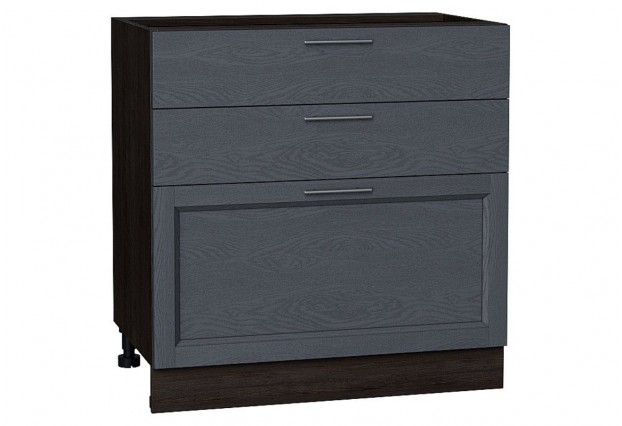 Шкаф нижний с 3-мя ящиками Сканди Graphite Softwood / Graphite 80 х 48 х 81,6 см
