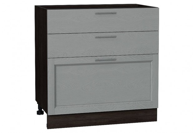 Шкаф нижний с 3-мя ящиками Сканди Grey Softwood / Graphite 80 х 48 х 81,6 см