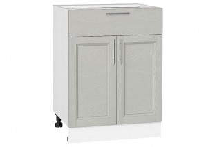 Шкаф нижний с 2-мя дверцами и ящиком Сканди Cappuccino Softwood / Белый 60 х 48 х 81,6 см