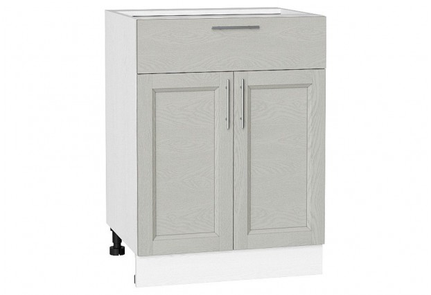 Шкаф нижний с 2-мя дверцами и ящиком Сканди Cappuccino Softwood / Белый 60 х 48 х 81,6 см