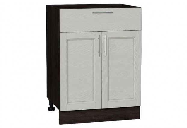 Шкаф нижний с 2-мя дверцами и ящиком Сканди Cappuccino Softwood / Graphite 60 х 48 х 81,6 см