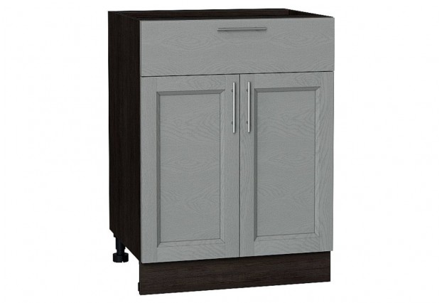 Шкаф нижний с 2-мя дверцами и ящиком Сканди Grey Softwood / Graphite 60 х 48 х 81,6 см