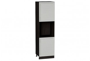 Шкаф пенал с 2-мя дверцами под технику Сканди Cappuccino Softwood / Graphite 60 х 57,6 х 213,2 см