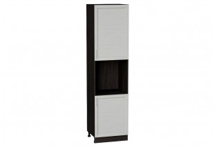 Шкаф пенал с 2-мя дверцами под технику Сканди Cappuccino Softwood / Graphite 60 х 57,6 х 233,6 см