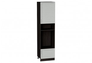 Шкаф пенал с 1-ой дверцей и ящиком под технику Сканди Cappuccino Softwood / Graphite 60 х 57,6 х 233,6 см