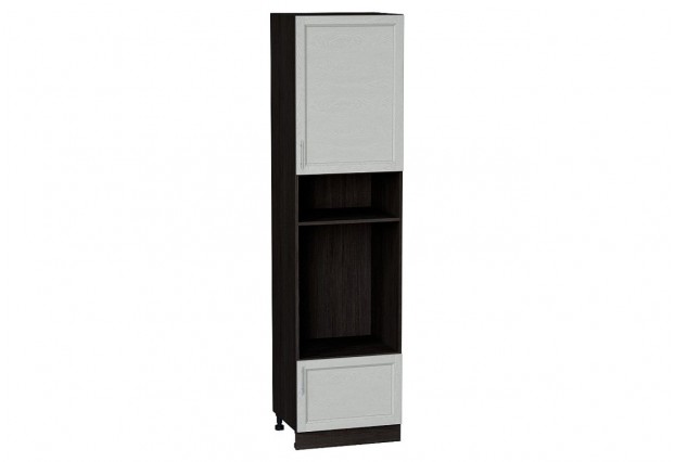Шкаф пенал с 1-ой дверцей и ящиком под технику Сканди Cappuccino Softwood / Graphite 60 х 57,6 х 233,6 см