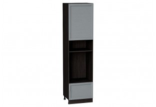 Шкаф пенал с 1-ой дверцей и ящиком под технику Сканди Grey Softwood / Graphite 60 х 57,6 х 233,6 см