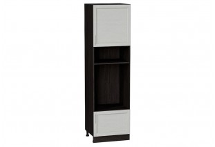 Шкаф пенал с 1-ой дверцей и ящиком под технику Сканди Cappuccino Softwood / Graphite 60 х 57,6 х 213,2 см