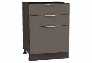 Шкаф нижний с 3-мя ящиками Терра Смоки Софт / Graphite 60 х 48 х 81,6 см