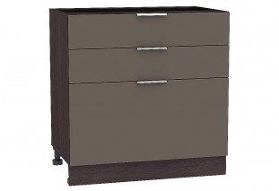 Шкаф нижний с 3-мя ящиками Терра Смоки Софт / Graphite 80 х 47,8 х 81,6 см