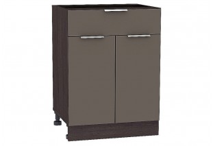 Шкаф нижний с 2-мя дверцами и ящиком Терра Смоки Софт / Graphite 60 х 47,8 х 81,6 см