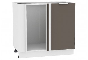 Шкаф нижний угловой Терра Смоки Софт / Белый 89 х 47,8 х 81,6 см