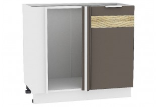 Шкаф нижний угловой Терра DR Смоки Софт / Белый 89 х 47,8 х 81,6 см