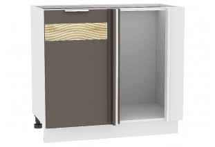 Шкаф нижний угловой Терра DL Смоки Софт / Белый 89 х 47,8 х 81,6 см