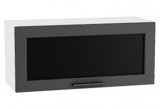 Шкаф верхний горизонтальный остекленный Глетчер Маренго Силк / Белый 80 х 31,8 х 35,8 см