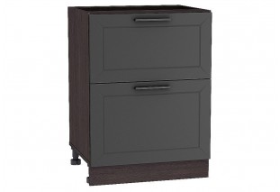 Шкаф нижний с 2-мя ящиками Глетчер Маренго Силк / Graphite 60 х 47,8 х 81,6 см