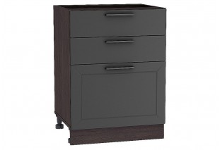 Шкаф нижний с 3-мя ящиками Глетчер Маренго Силк / Graphite 60 х 48 х 81,6 см