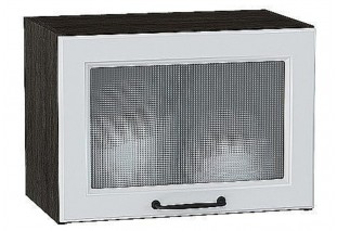 Шкаф верхний горизонтальный остекленный Ницца Blanco / Graphite 50 х 31,8 х 35,8 см