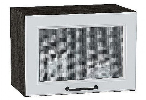 Шкаф верхний горизонтальный остекленный Ницца Blanco / Graphite 50 х 31,8 х 35,8 см