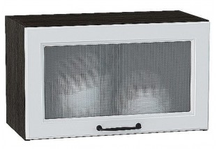 Шкаф верхний горизонтальный остекленный Ницца Blanco / Graphite 60 х 31,8 х 35,8 см