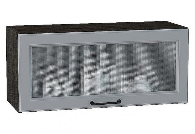 Шкаф верхний горизонтальный остекленный Ницца Magnum / Graphite 80 х 31,8 х 35,8 см
