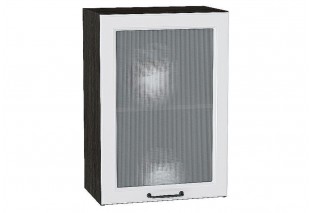 Шкаф верхний с 1-ой остекленной дверцей Ницца Blanco / Graphite 50 х 31,8 х 71,6 см