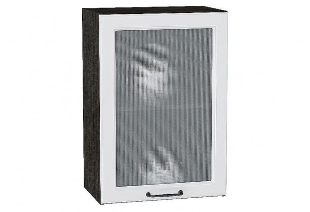 Шкаф верхний с 1-ой остекленной дверцей Ницца Blanco / Graphite 50 х 31,8 х 71,6 см