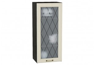 Шкаф верхний с 1-ой остекленной дверцей Ницца Дуб крем / Graphite 40 х 31,8 х 92 см