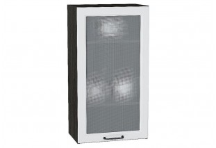 Шкаф верхний с 1-ой остекленной дверцей Ницца Blanco / Graphite 50 х 31,8 х 92 см